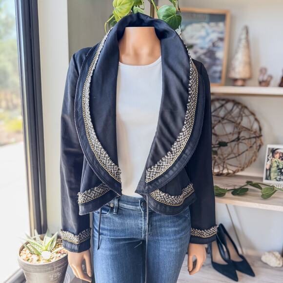 NWT- BCBGMaxAzria, "Christian" The Warp Black Jacket, Women's Size Medium - Picture 7 of 11